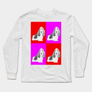 Basset Hound Puppy in Pink and Red Long Sleeve T-Shirt